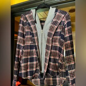 Plaid Women's or men’s Jacket with Hood